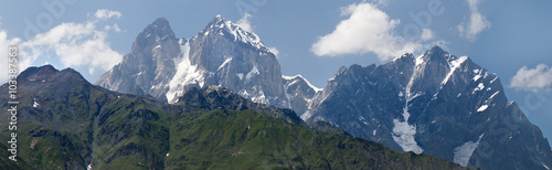 Ushba  4700 mnm peak of the Caucasus Mountains photo