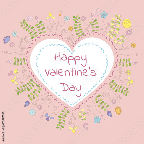 Valentine's day greeting card. Vector illustration © iromanova1983