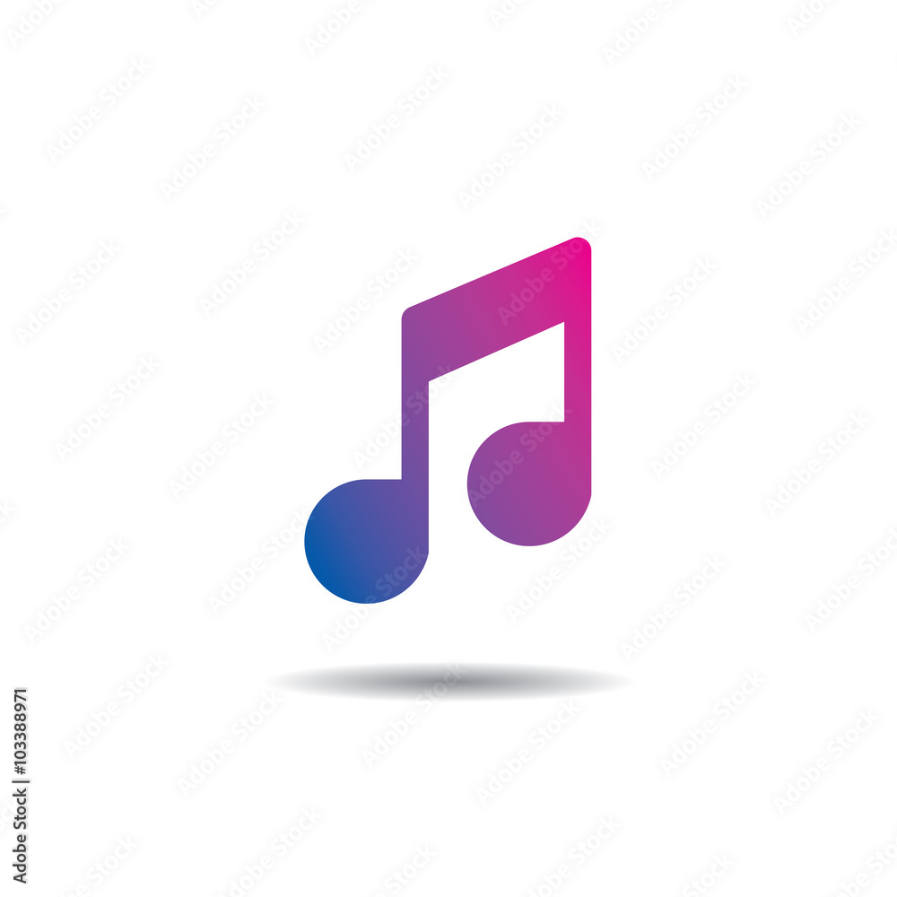 Vector Music Logo Icon Flat Design Vector Music Logo Icon Flat Design