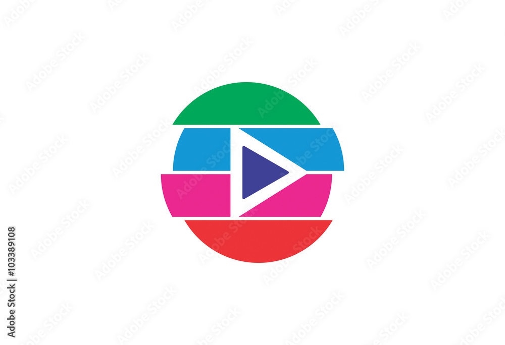 Naklejka premium Media play concept logo