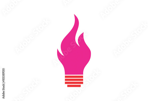 Flaming stylized torch Logo