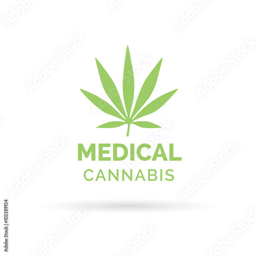 Medical Cannabis icon design with Marijuana hemp leaf symbol. Vector illustration.