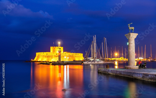 Tower and Fort of Saint Nicholas in Rhodes, Greece