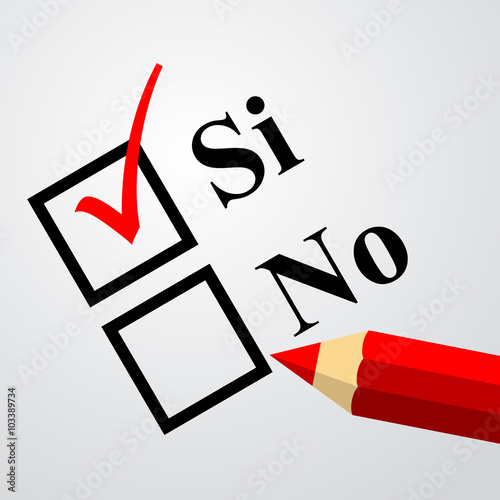 Icono plano elegir si