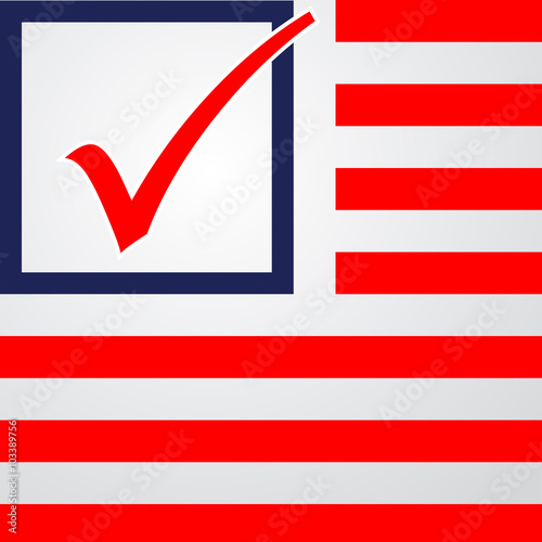 Icono plano votar con bandera USA #4