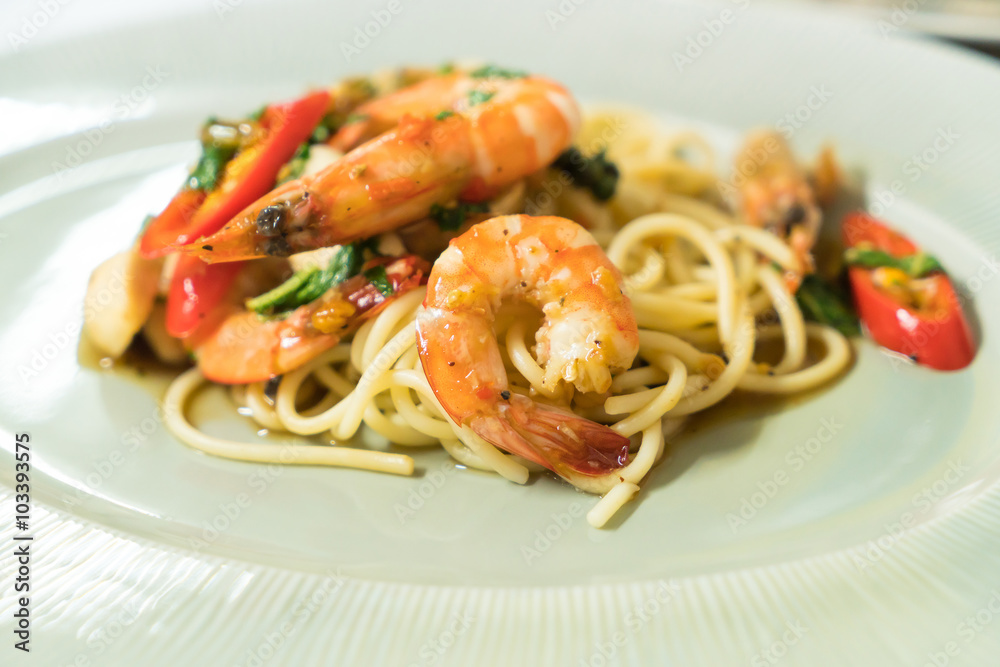 Spicy Spaghetti shrimp Spicy Spaghetti shrimp