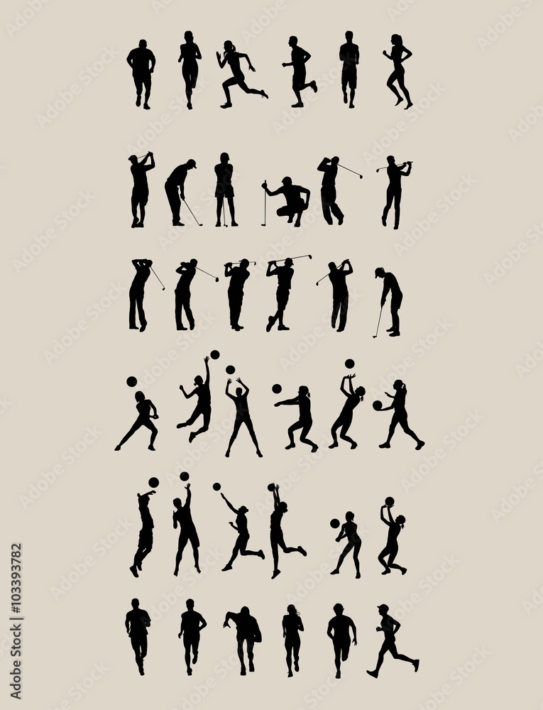 Outdoor Sport Silhouettes, art vector design Outdoor Sport Silhouettes, art vector design