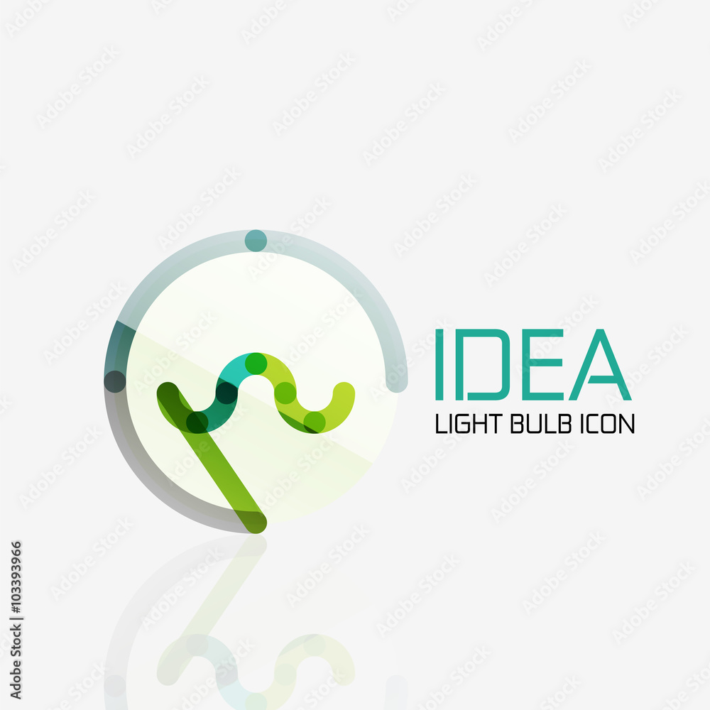Logo, vector light bulb abstract linear geometric business icon. Idea concept Logo, vector light bulb abstract linear geometric business icon. Idea concept