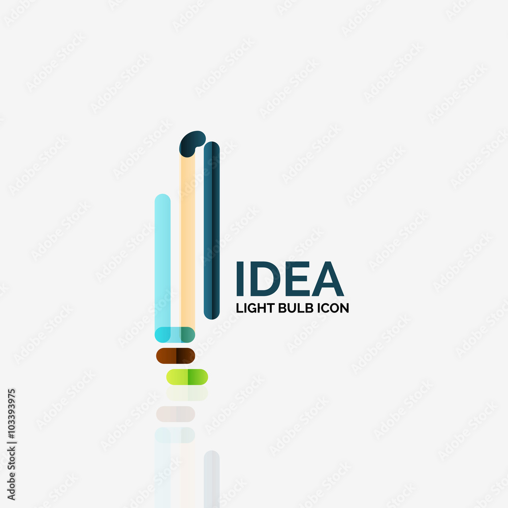 Logo, vector light bulb abstract linear geometric business icon. Idea concept Logo, vector light bulb abstract linear geometric business icon. Idea concept