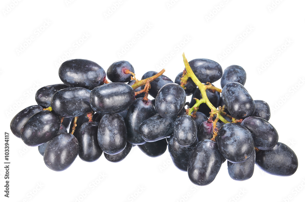 Delicious and fresh black seedless grape isolated on white Delicious and fresh black seedless grape isolated on white