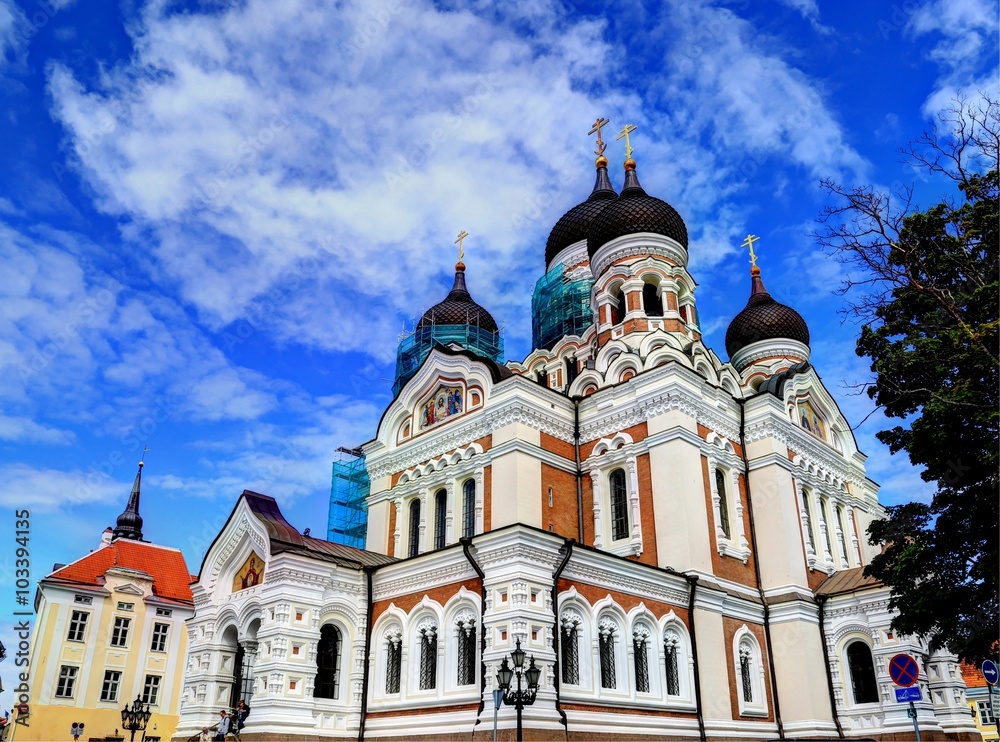 The Alexander Nevsky Cathedral is an orthodox cathedral in the Tallinn Old Town, Estonia