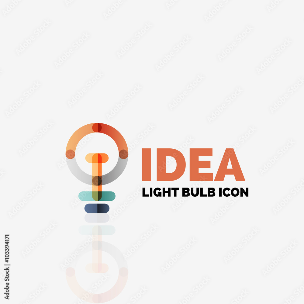 Logo, vector light bulb abstract linear geometric business icon. Idea concept Logo, vector light bulb abstract linear geometric business icon. Idea concept