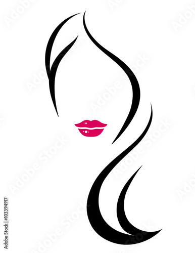 woman silhouette with long hair