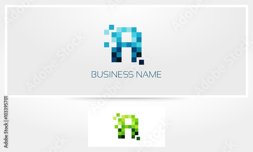 Letter A Pixel Eroded Logo