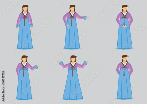 Female Character in Korean Hanbok