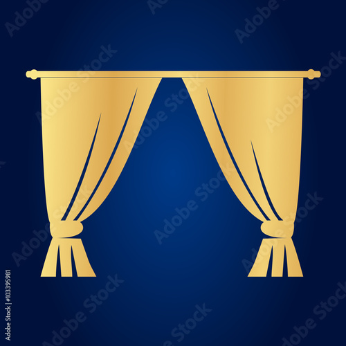 Curtains symbol. Vector illustration.