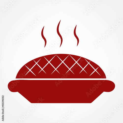 Pie symbol. Cake vector illustration.