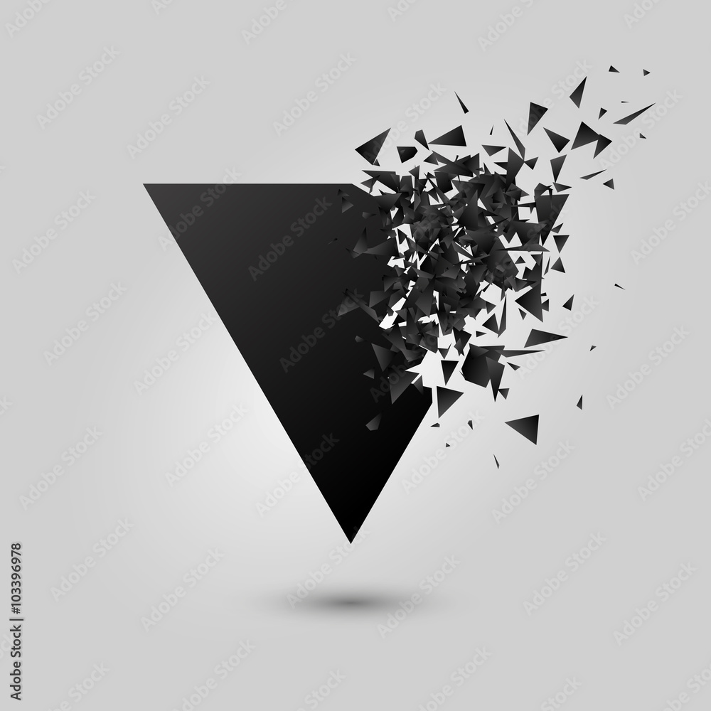 Abstract black explosion. Geometric background. Vector illustration