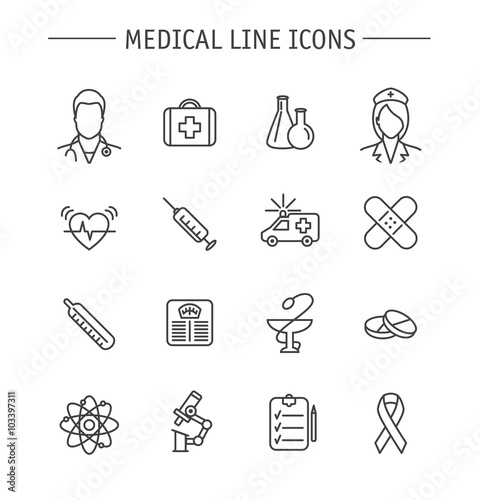 Medical line icons