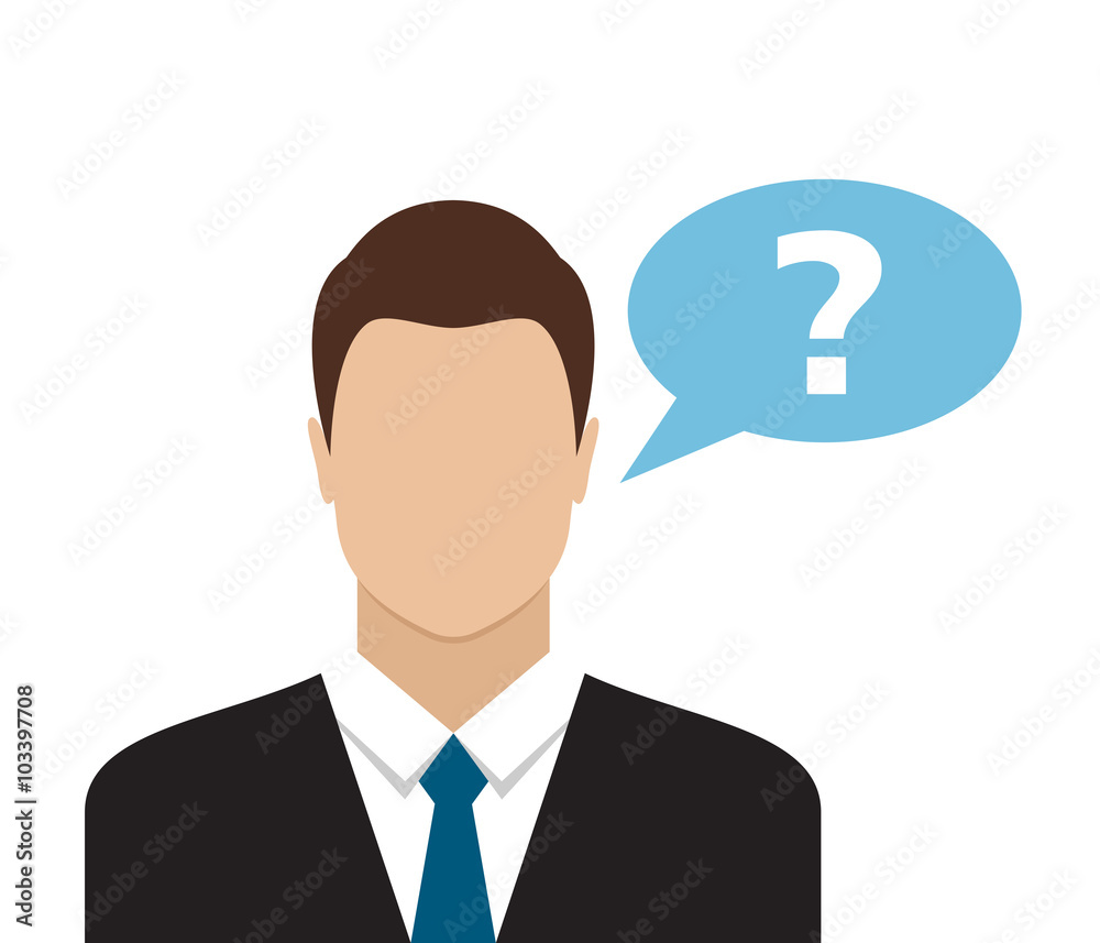 Businessman with speech communication bubble Businessman with speech communication bubble