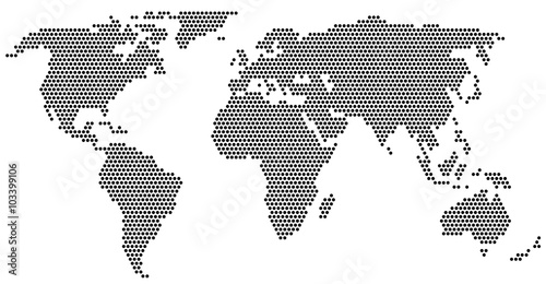 world map on the white background