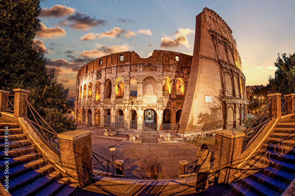 Colosseum in the evening, Rome, Italy