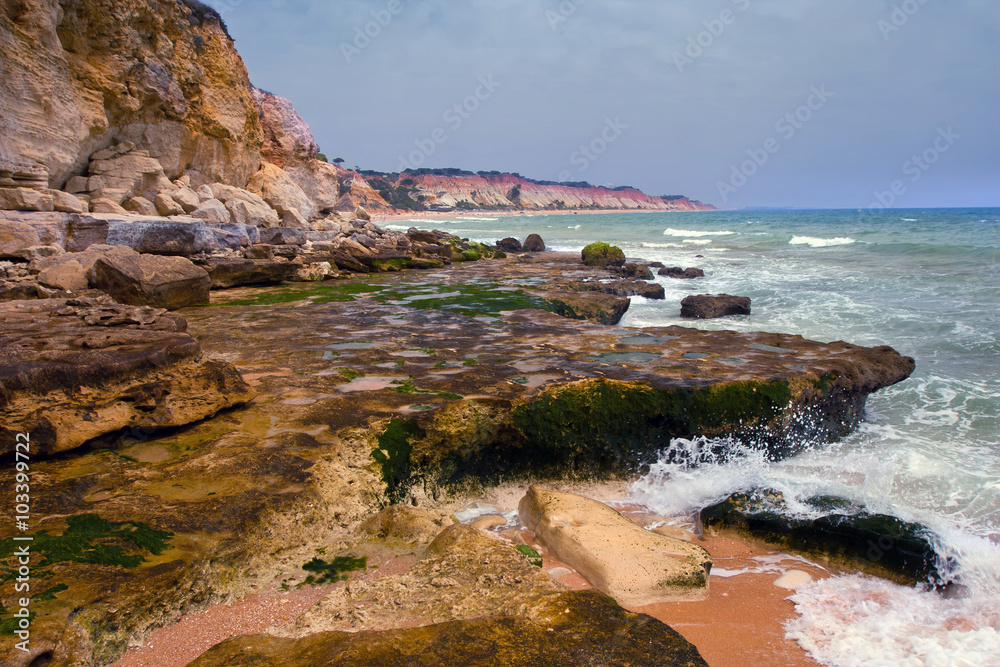 Beach Praia de Falesia, Algarve, Portugal.