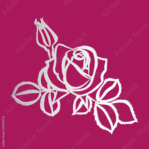 Abstract Rose cut out of paper