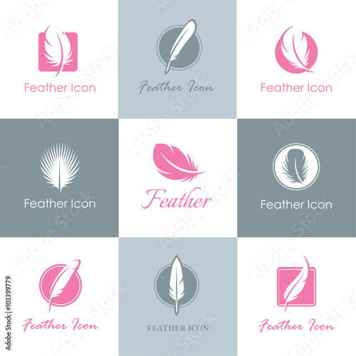 Feathers logo set