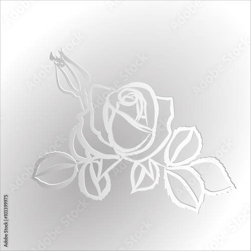 Abstract Rose cut out of paper