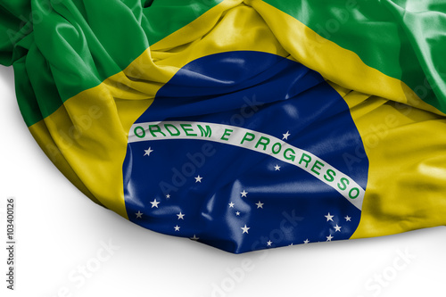 Obraz na plátně Brazilian flag on white background