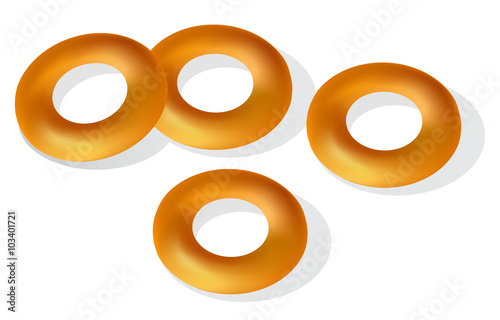 Bagels isolated on white background
