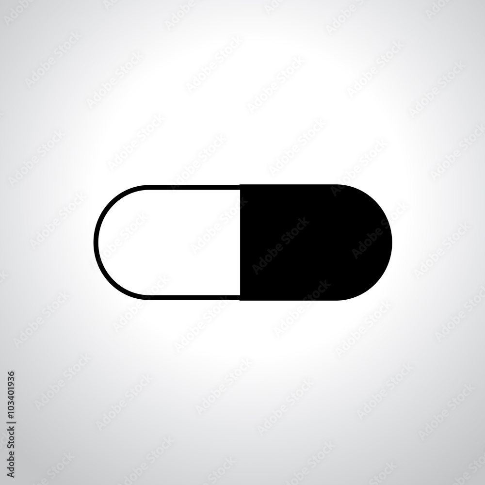 Pill vector icon - obrazy, fototapety, plakaty 