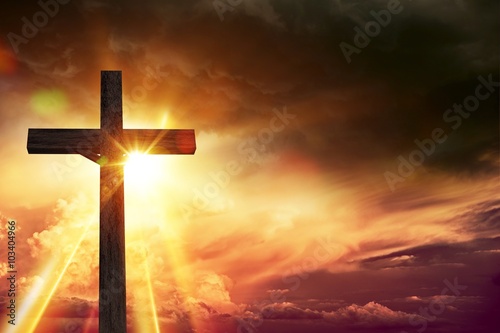 Obraz na płótnie Crucifix Blessing Lights