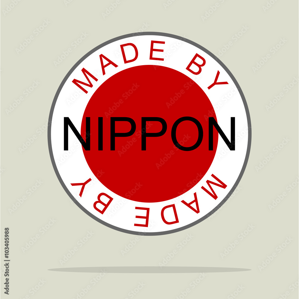 Fototapeta premium Made by Nippon stamp. Flat design business financial marketing banking marketing advertising web minimal concept illustration.