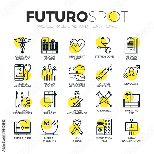 Medicine and Healthcare Futuro Spot Icons