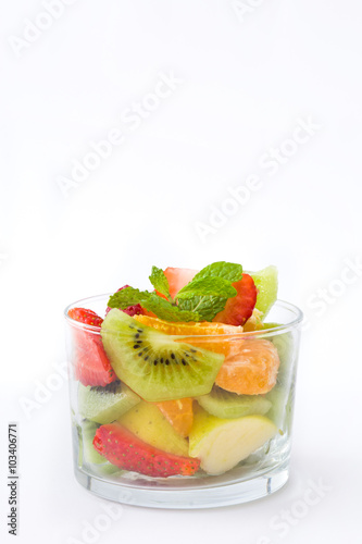 Fresh fruit salad. Isolated photo 