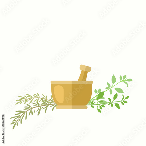 Composition With Rosemary And Basil