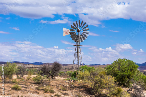 Windmill in the  Flinders Ranges National Park located in outback South Australia