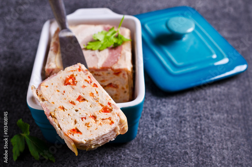 Canvas Print Meat terrine with bacon