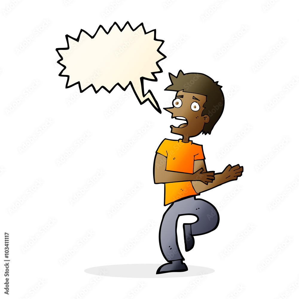 cartoon stressed out man with speech bubble cartoon stressed out man with speech bubble
