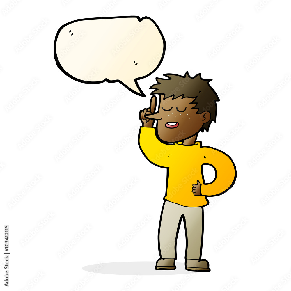 cartoon man with idea with speech bubble cartoon man with idea with speech bubble
