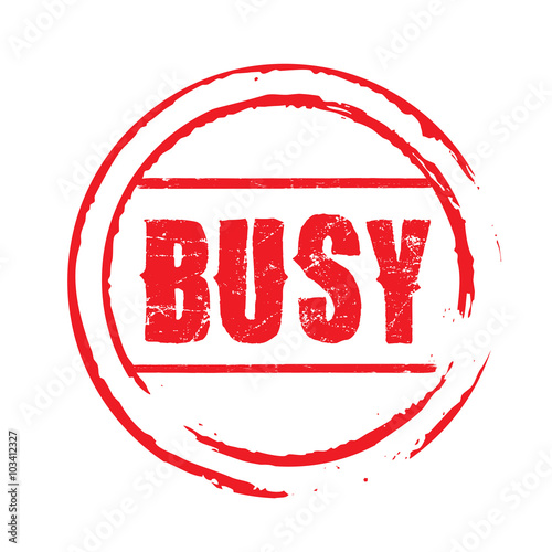 Red vector grunge stamp BUSY