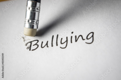 Bullying borrado. Eliminar el bullying en colegios e institutos. Acoso escolar. photo