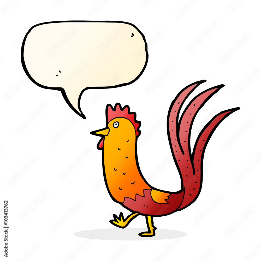 cartoon cockerel with speech bubble cartoon cockerel with speech bubble