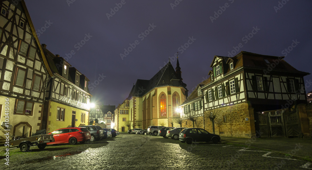 buedingen germany historic  city in the evening