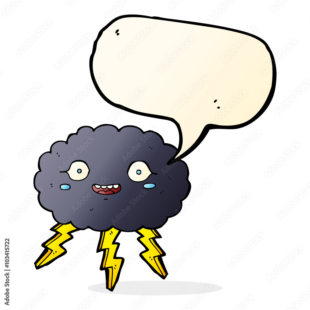 happy cartoon rain cloud with speech bubble happy cartoon rain cloud with speech bubble