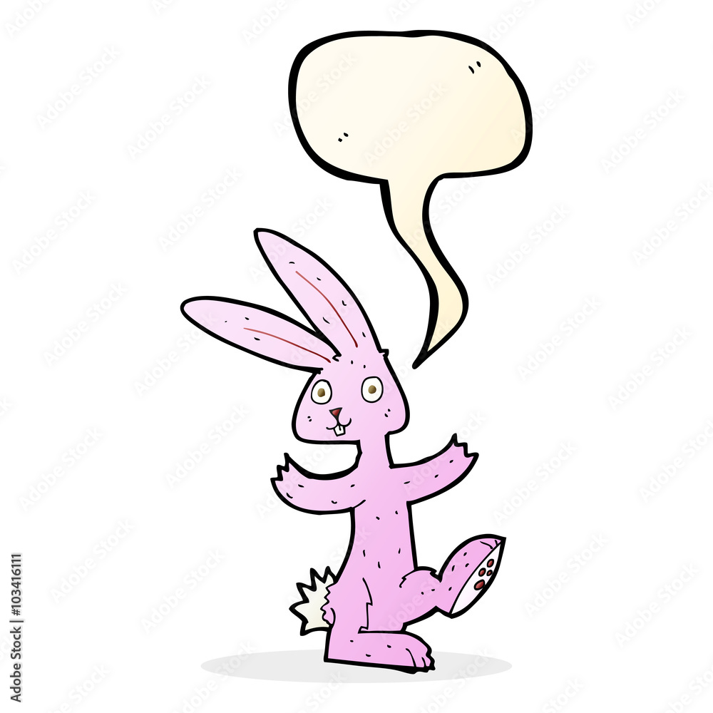 cartoon rabbit with speech bubble cartoon rabbit with speech bubble