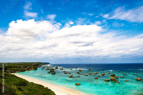 Sea, coast, rock, seascape. Okinawa, Japan, Asia. 