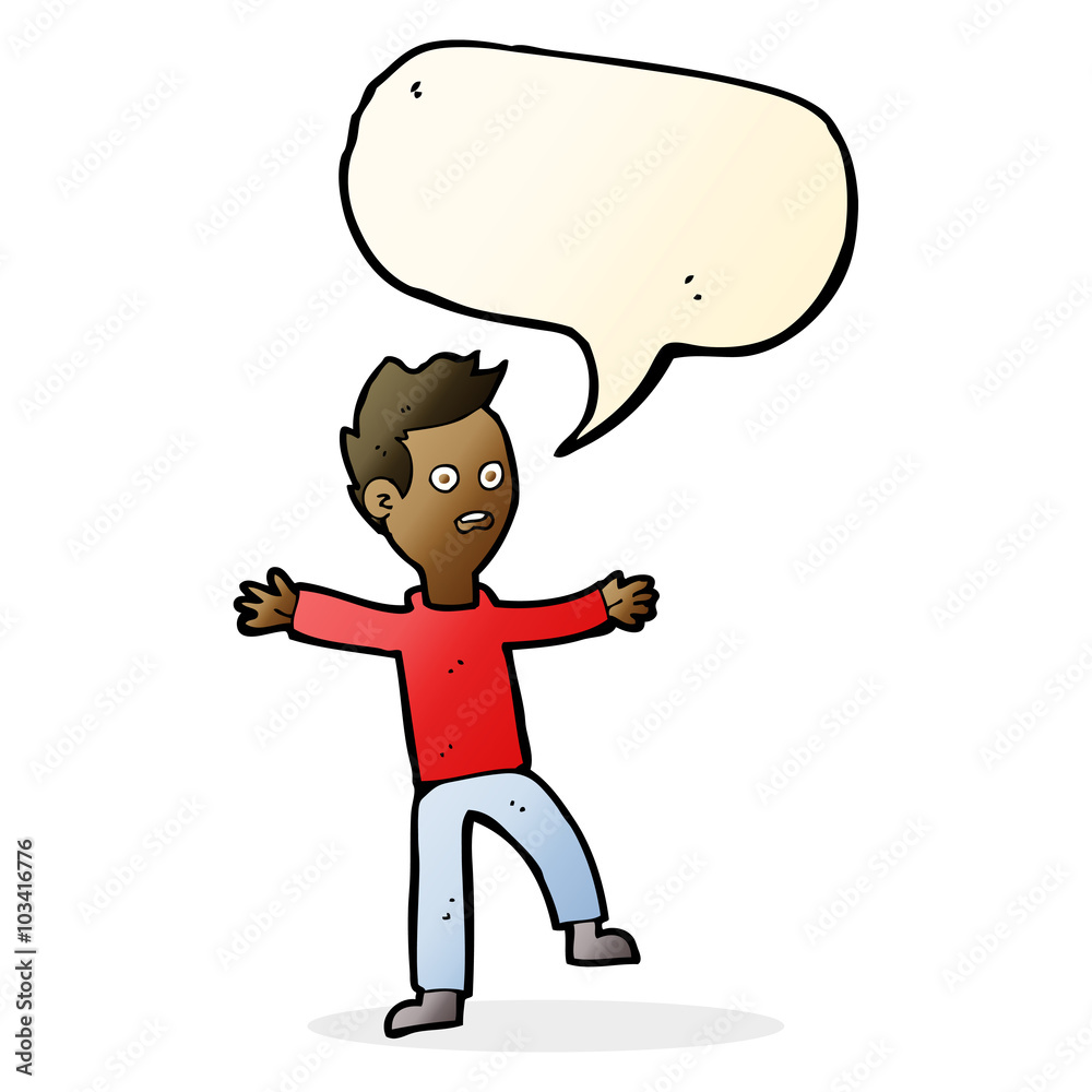 cartoon startled boy with speech bubble cartoon startled boy with speech bubble